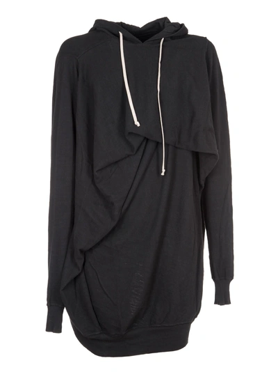 Drkshdw Rick Owens Glitter Short Twisted Seahorse Sweatshirt In  