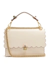 Fendi Kan I Leather Shoulder Bag In Cream