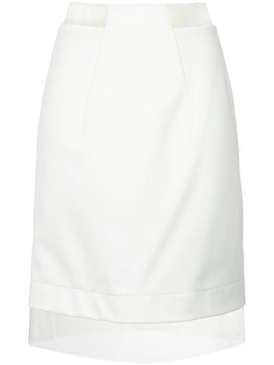 Gloria Coelho Sheer Panels Skirt In White