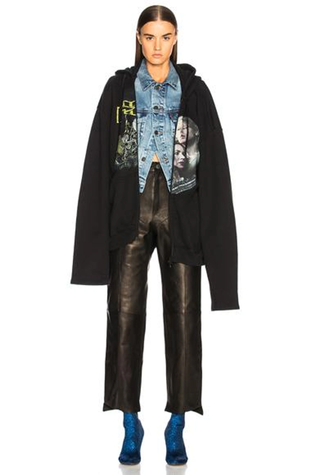 vetements タイタニック Vetements Titanic Print Cotton Zip Up Hoodie In Black | ModeSens