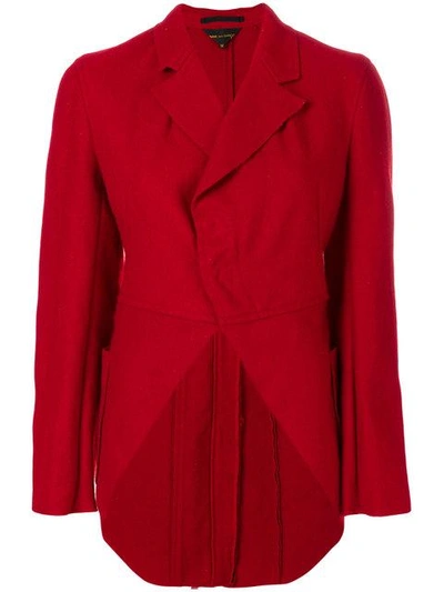 Comme Des Garçons Asymmetric Fitted Coat In Red