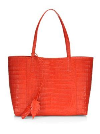 Nancy Gonzalez Erica Crocodile Tote In Red