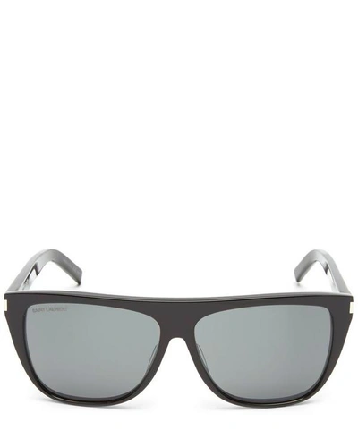 Saint Laurent Squared Flat Top Sunglasses In Black