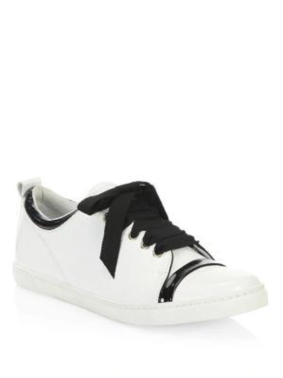 Lanvin Leather Low-top Sneakers In Optic White