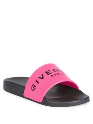 pink and black givenchy slides