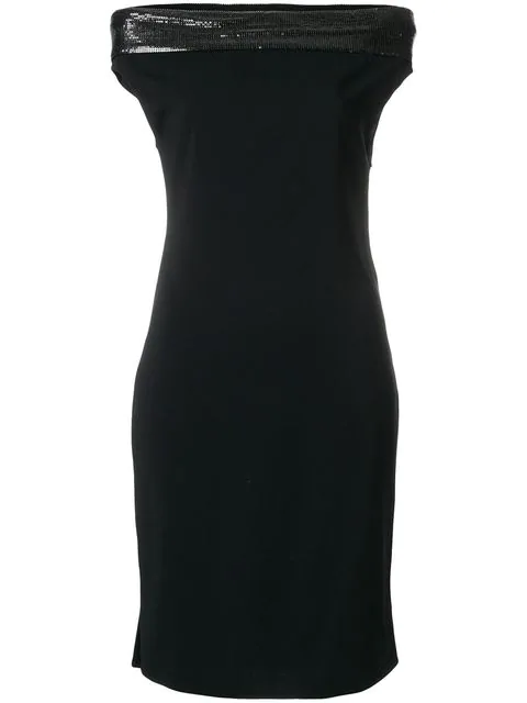 Paco Rabanne Sequin Detail Shift Dress In Black | ModeSens