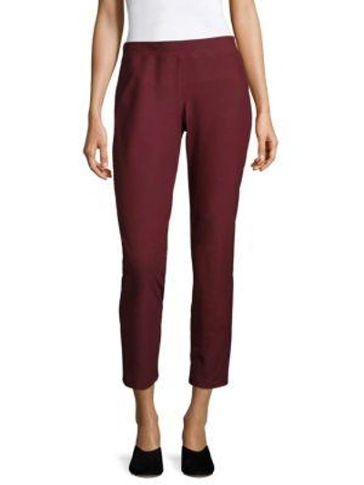 Eileen Fisher Stretch Crepe Pants In Claret