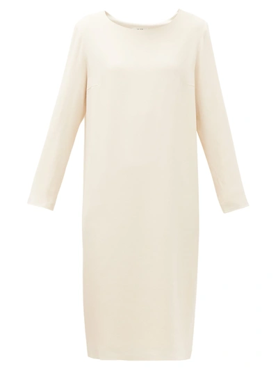 The Row Essentials Larina Long Sleeve Dress In Light Cream