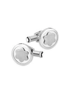 Montblanc Snowcap-emblem Round Cuff Links, Silvertone