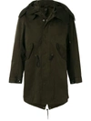 Ten C Hooded Coat In Green