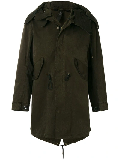 Ten C Hooded Coat In Green