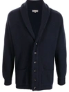 N•peal Kensington Button Front Cardigan In Blue