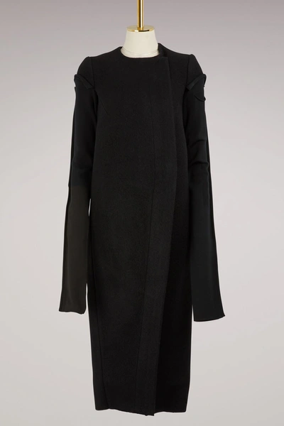 Rick Owens Wool Coat In Black/brown