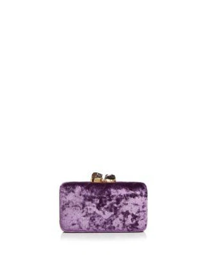 Kayu Margaux Velvet Clutch In Purple/gold
