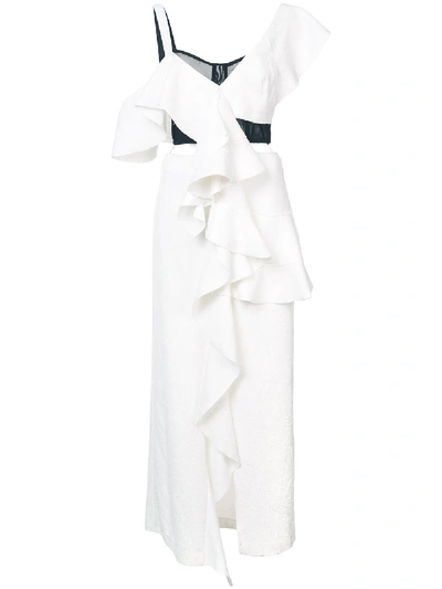 Proenza Schouler Ruffle Maxi Dress In White