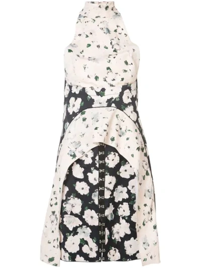 Proenza Schouler Sleeveless Floral-print Hook Mini Dress In Cream