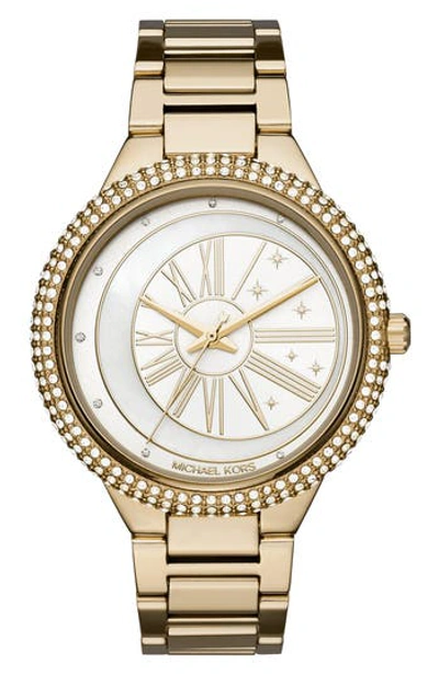 Michael Kors Taryn Celestial Yellow-golden Bracelet Watch In Gold/ Mop/ Gold