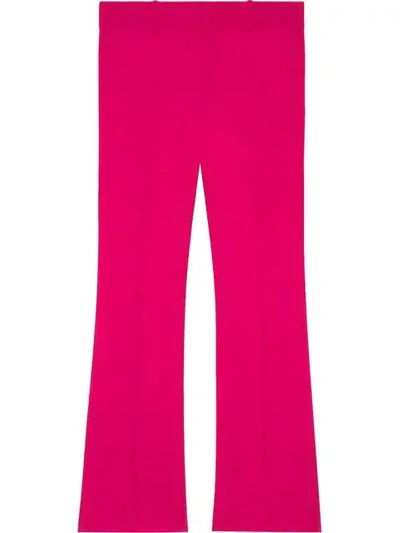 Gucci Viscose Ankle Length Bootcut Trousers In Pink