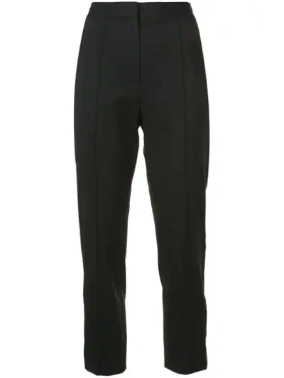 Proenza Schouler Woman Cropped Wool-blend Twill Slim-leg Pants Black In 00200 Black