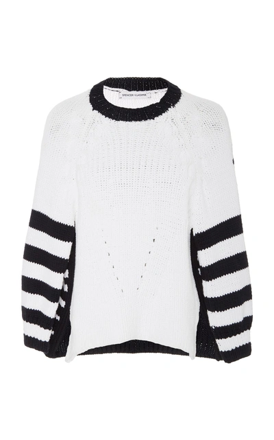 Spencer Vladimir Central Park Stripe Sweater In Navy/white