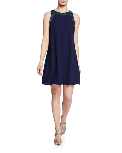 aidan mattox trapeze cocktail dress Aidan Mattox Beaded Trapeze Sleeveless Mini Cocktail Dress