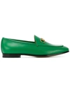 Gucci Jordaan Horsebit-detailed Leather Loafers In Green