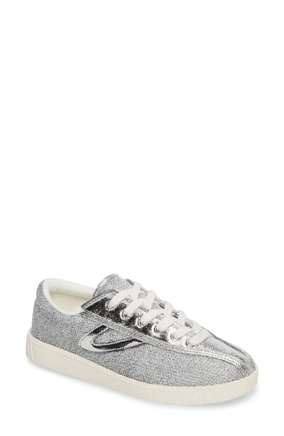 Tretorn Nylite Plus Metallic Mesh Low-top Sneakers In Plata