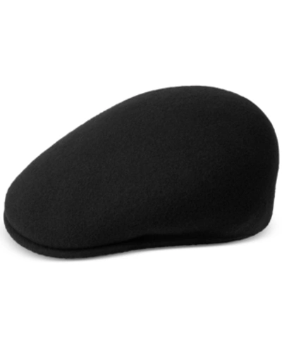 Kangol Seamless Wool Black Wool Flat Cap With Logo