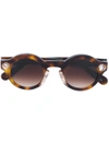 Christopher Kane Eyewear Round-frame Tortoise Shell Sunglasses - Brown