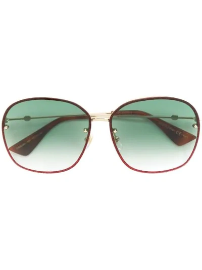 Gucci Oversized Circle Framed Sunglasses In Red