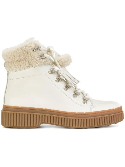 Tod's Shearling-trimmed Ankle Boots