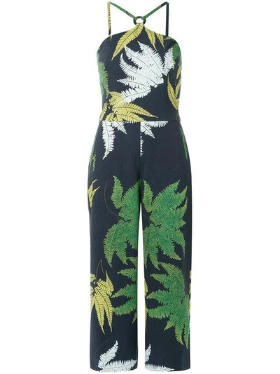 Andrea Marques Printed Midi Jumpsuit In Blue