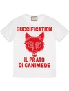Gucci Oversize T-shirt With "il Prato Di Ganimede Fication" In White