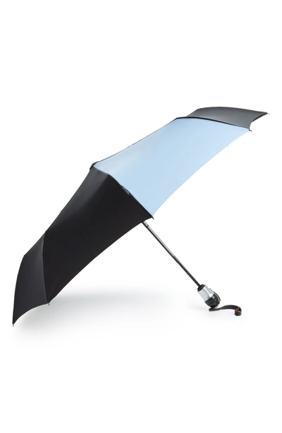 Davek Solo Medium Umbrella In Black/ Pale Blue