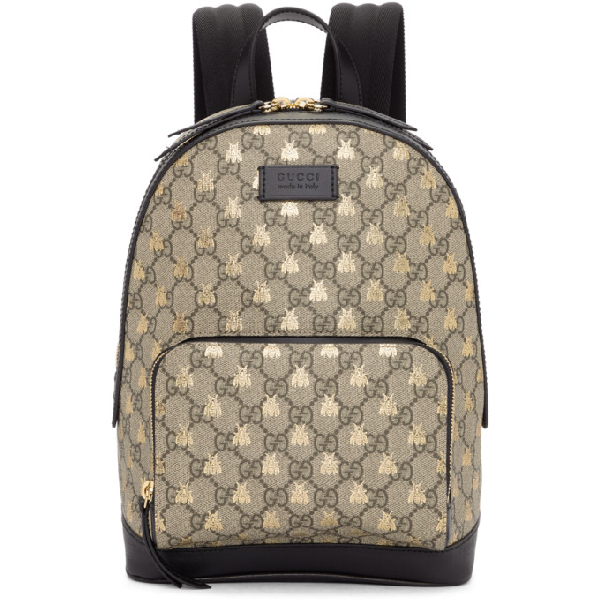 Gucci Bee Gg Supreme Canvas Backpack - Beige In 8319 Brown | ModeSens