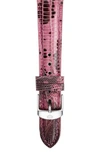 Michele 18mm Leather Watch Strap In Medium Pink