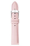 Michele 18mm Leather Watch Strap In Pearl Pink