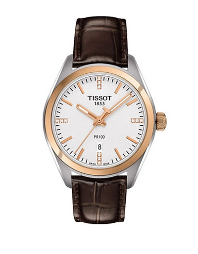 Tissot Tradition Leather Strap Watch, 40mm In Brown/ Rose Gold