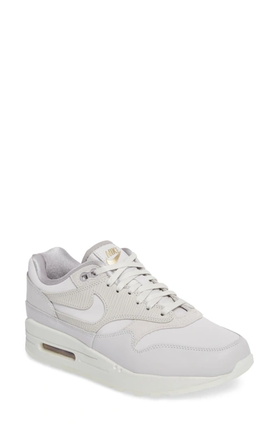 Nike Air Max 1 Premium Leather Sneakers In Vast Grey/ Vast Grey