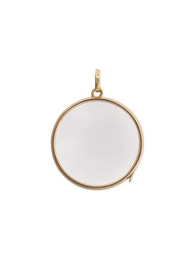 Loquet Large Round Gold Locket Pendant In Yellow