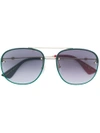 Gucci Oversized Aviator Sunglasses In Green