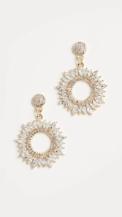 Shashi Solar Crystal-embellished Drop Earrings In Gold