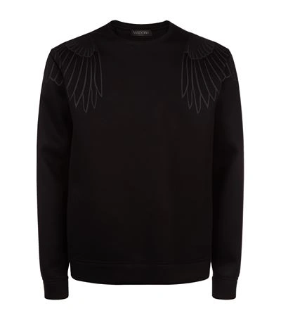 Valentino Neoprene Eagle Back Sweatshirt In Nero|nero | ModeSens