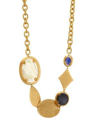 Stephanie Kantis Mother-of-pearl And Black Onyx Necklace In Yellow Gold