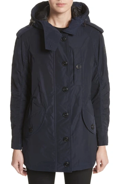 Burberry Hailmere Technical Taffeta Hooded Parka In Navy