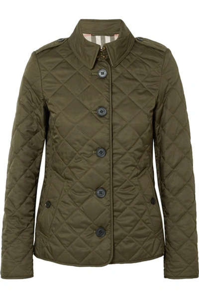 Burberry Frankby Quilted Jacket, Dark Olive In Green | ModeSens