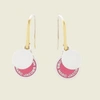 Marc Jacobs Enamel Logo Disc Drop Earrings In Pink