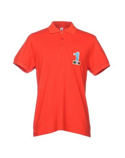 Moschino Swim Polo Shirts In Red