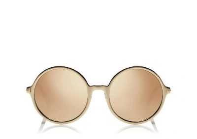 Tom Ford Women's Ava Flash Oversized Round Sunglasses, 57mm In Shiny Rose Gold/brown