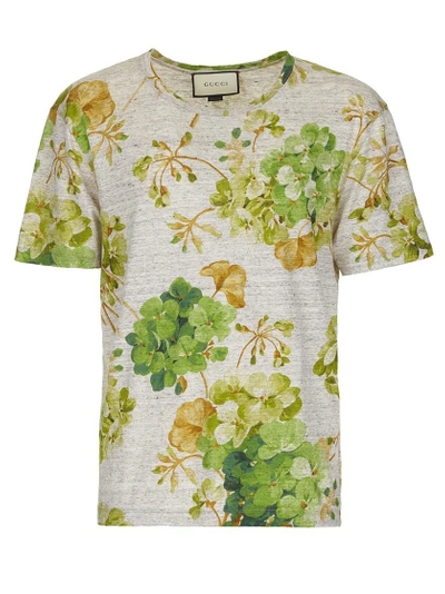 Gucci 'blooms' T- Shirt In White Print | ModeSens